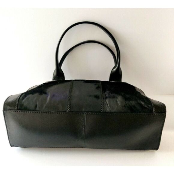 FOSSIL REISSUE BLACK HAIR ON HIDE GENUINE LEATHER TOTE SHOULDER BAG HANDBAG - Picture 7 of 10